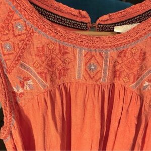 Knox Rose Flowy Tank in Coral Orange Size XL